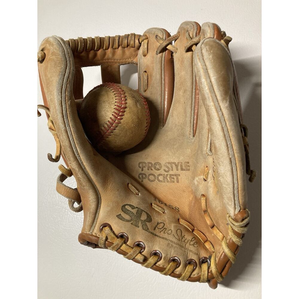 Vintage Sears And Roebuck Pro Style Pocket Baseball Glove And Ball